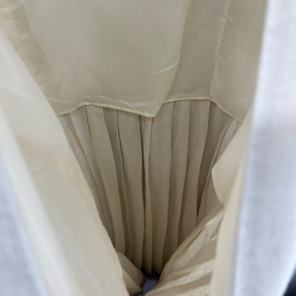 BROOKS BROTHERS Dress 4 Sailor Fit & Flare Pleated Linen Canvas Off White VTG - Picture 13 of 16